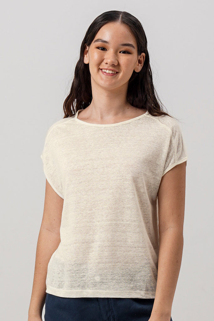 Aria Linen T-Shirt Off White