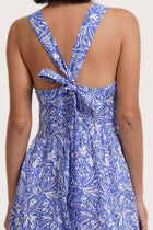 Amara Linen Dress Jungle Leave