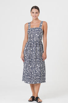 Amara Linen Dress Navy