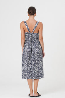 Amara Linen Dress Navy