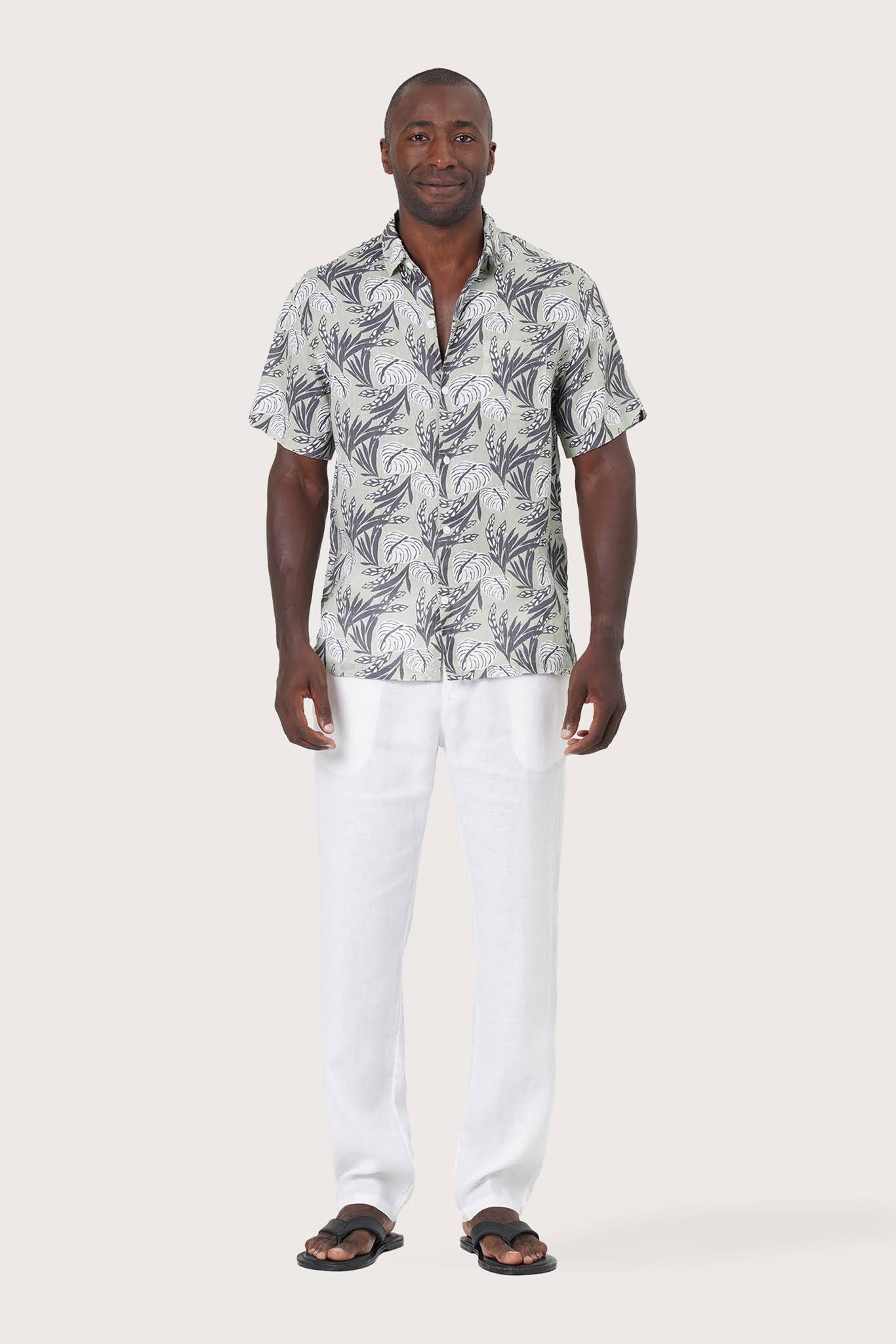 Angkasa Linen Shirt Heart Leaves