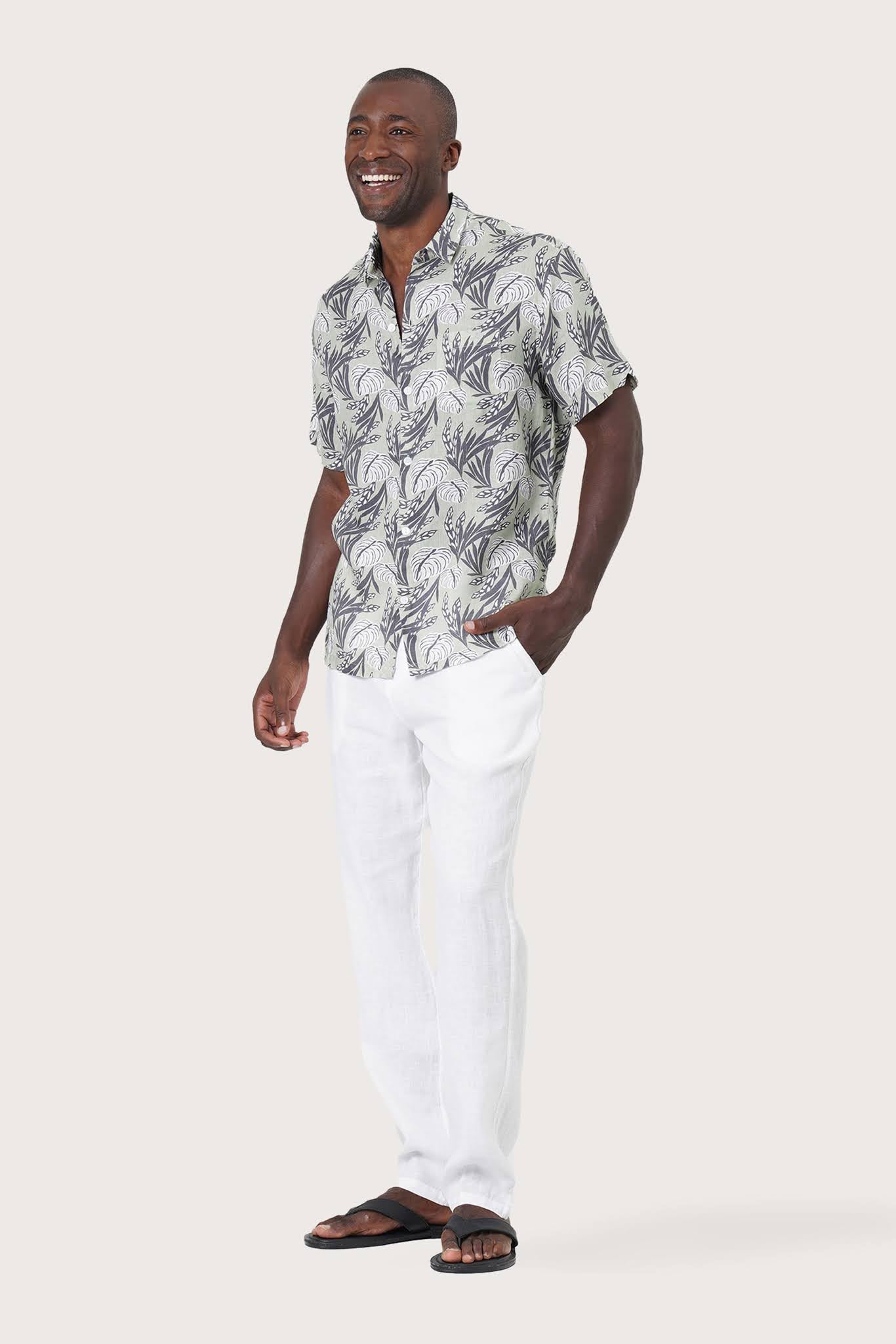 Angkasa Linen Shirt Heart Leaves