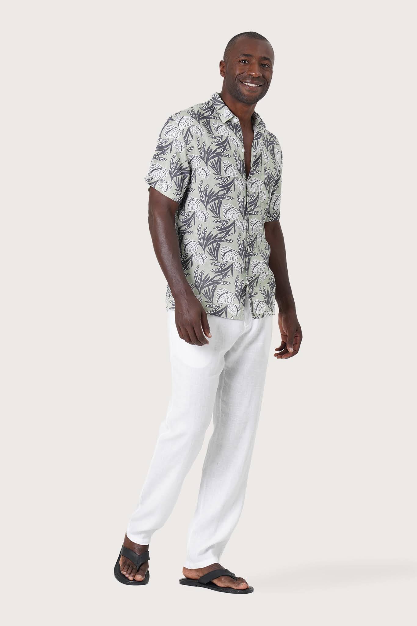 Angkasa Linen Shirt Heart Leaves