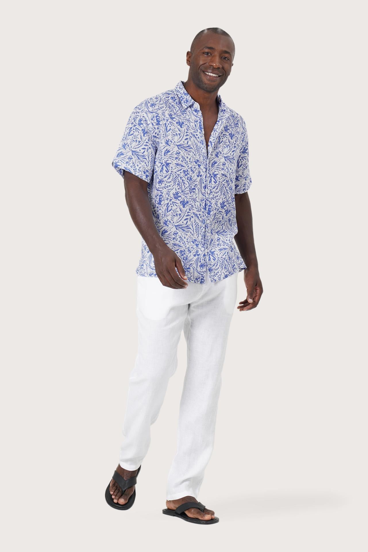 Angkasa Linen Shirt Jungle Leaves