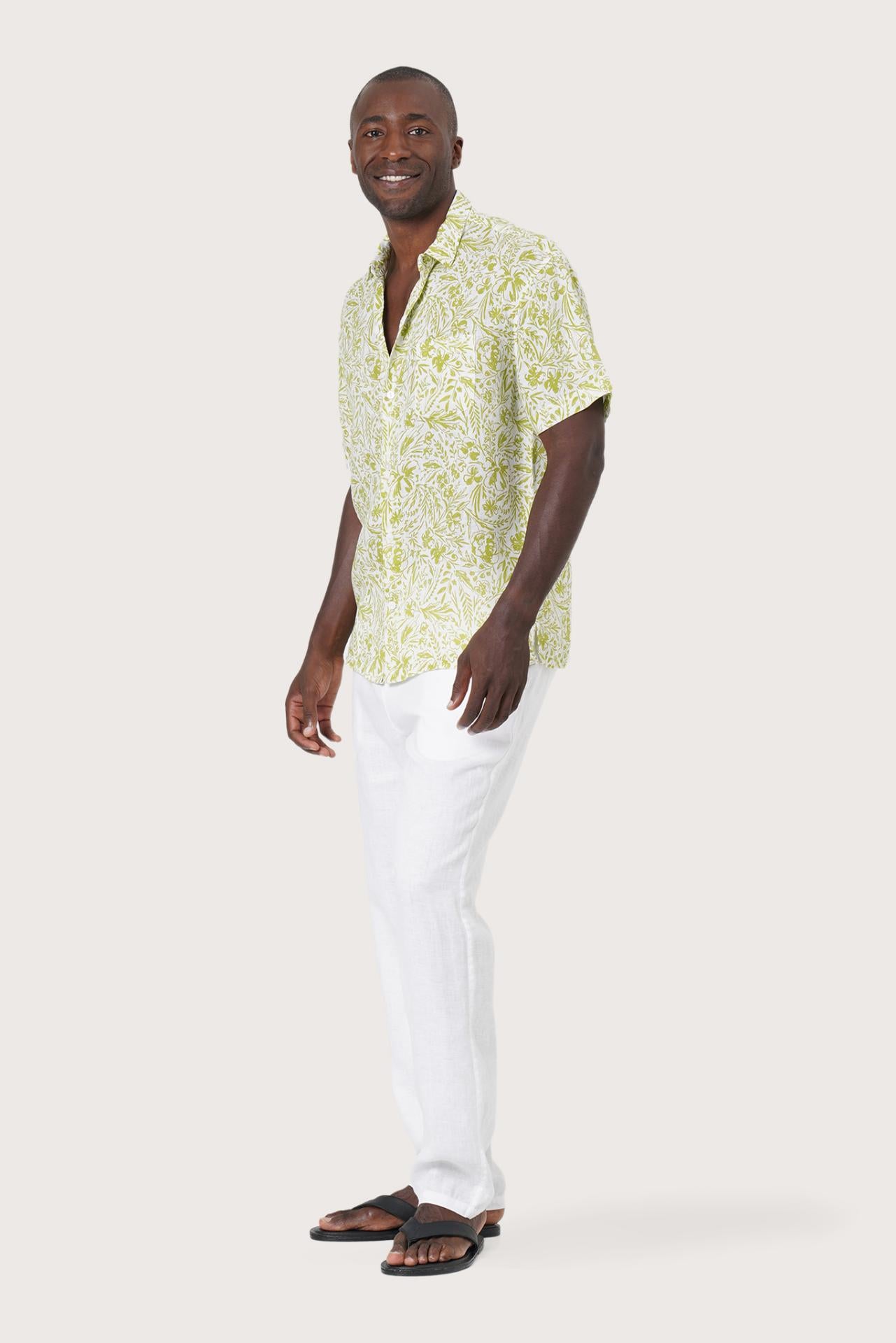 Angkasa Linen Shirt Jungle Leaves