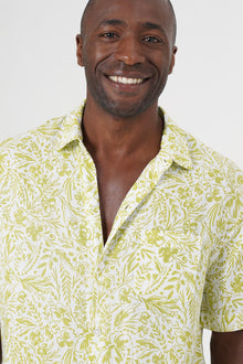 Angkasa Linen Shirt Jungle Leaves