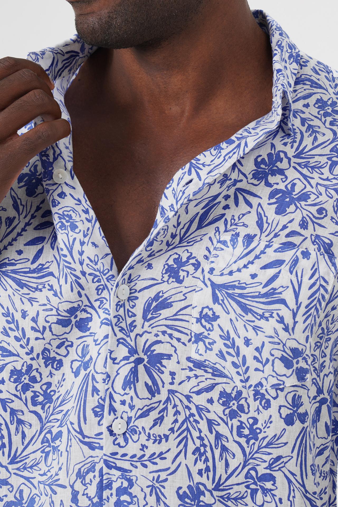 Angkasa Linen Shirt Jungle Leaves