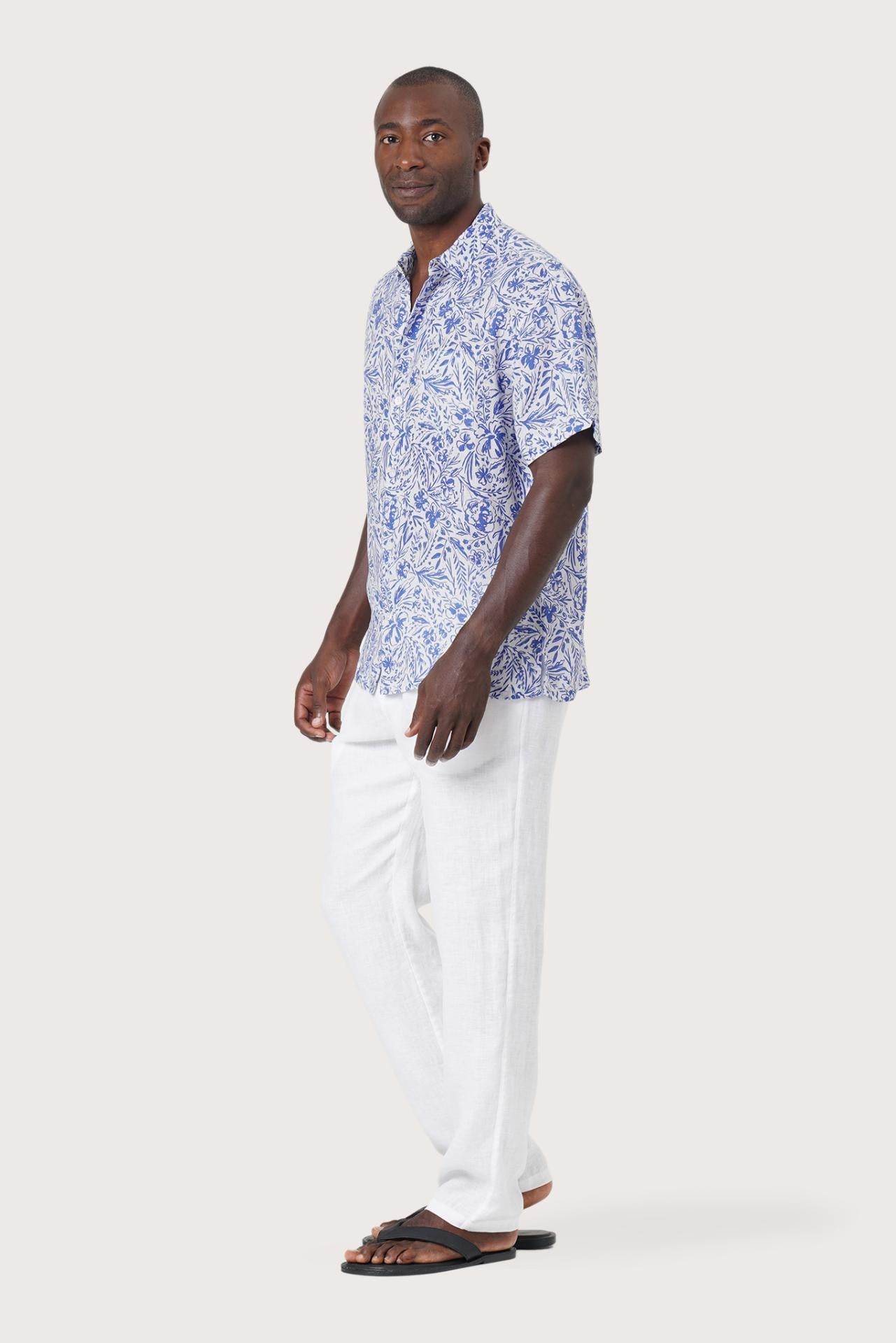 Angkasa Linen Shirt Jungle Leaves