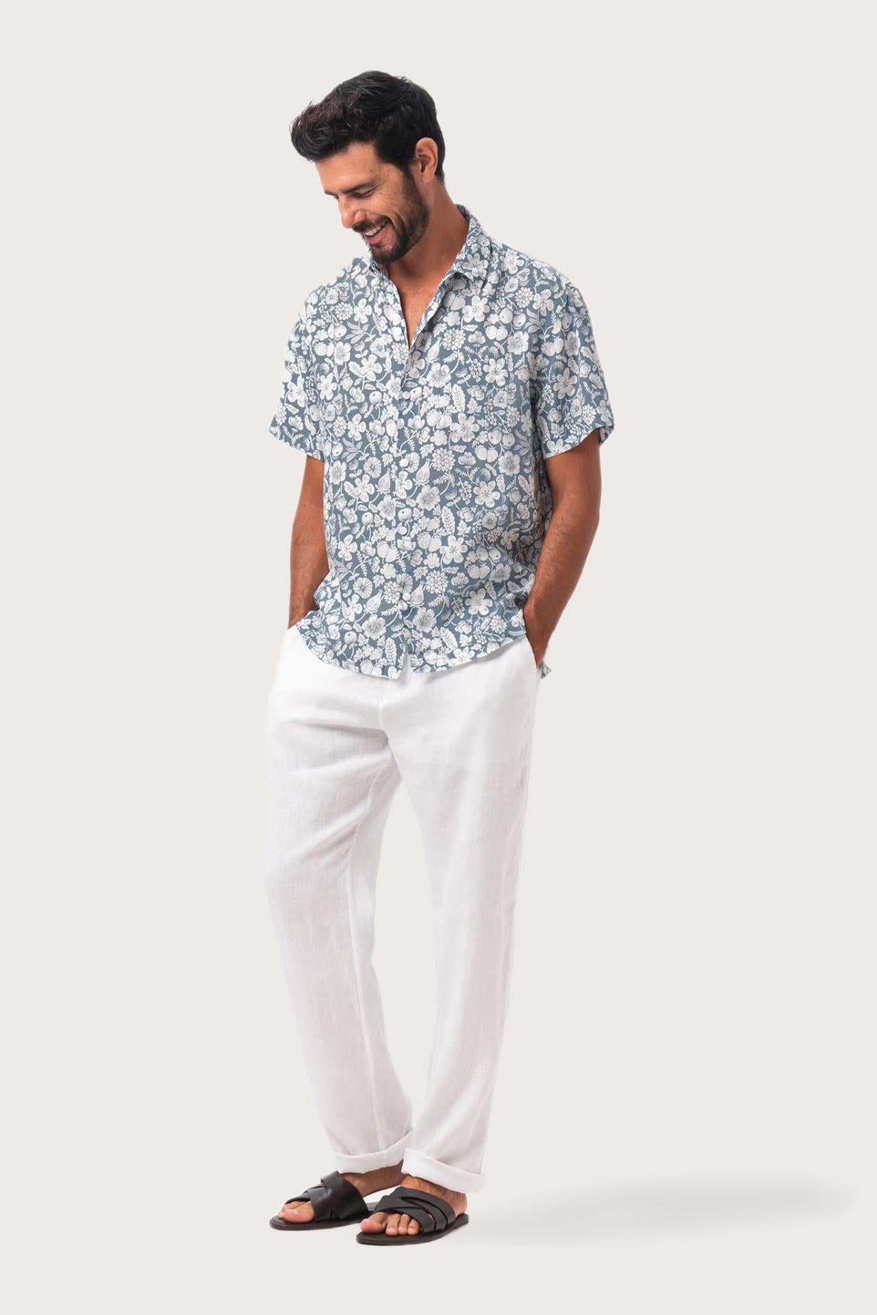 Angkasa Linen Shirt tropical Fruit Cielo