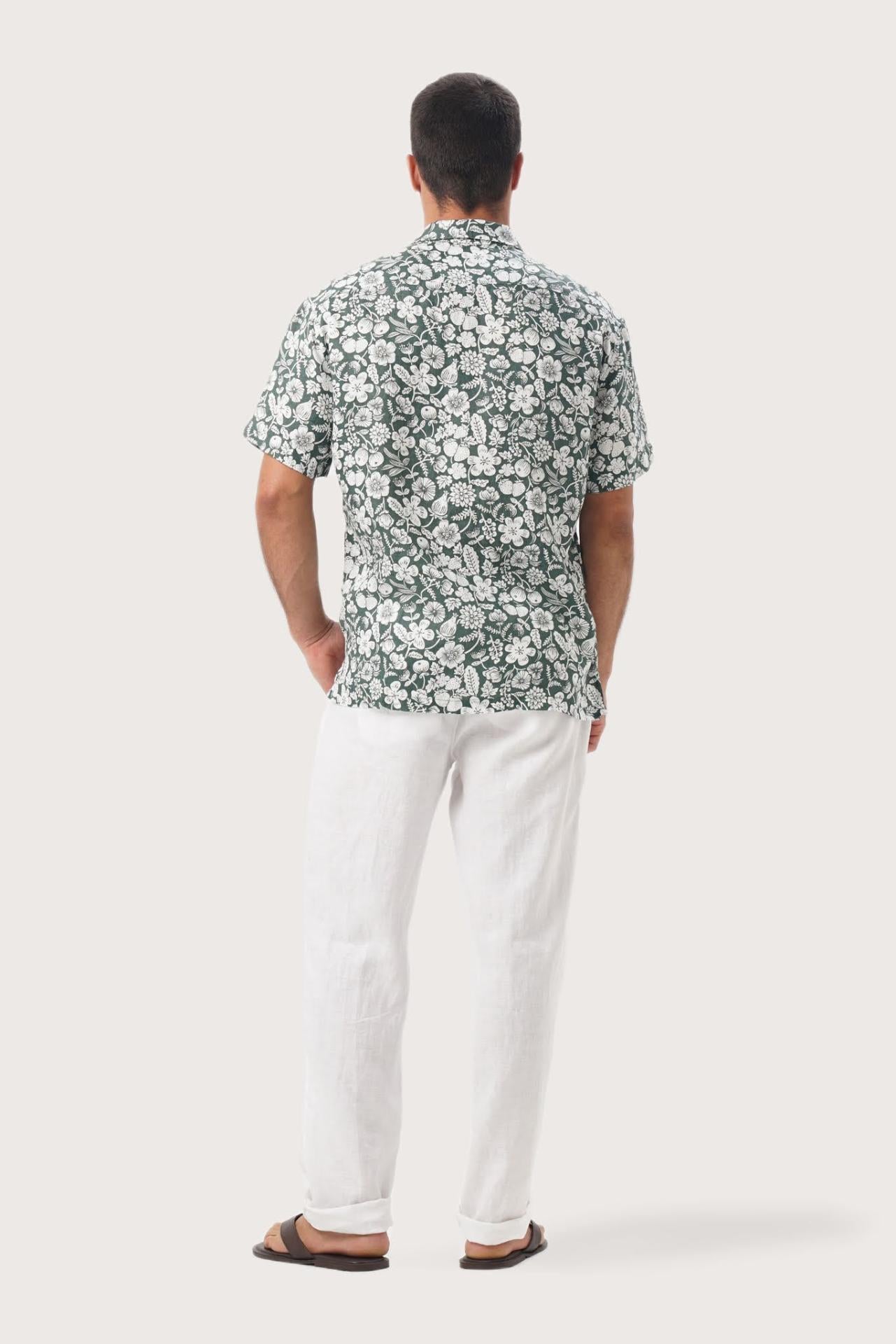 Angkasa Linen Shirt tropical Fruit Verde