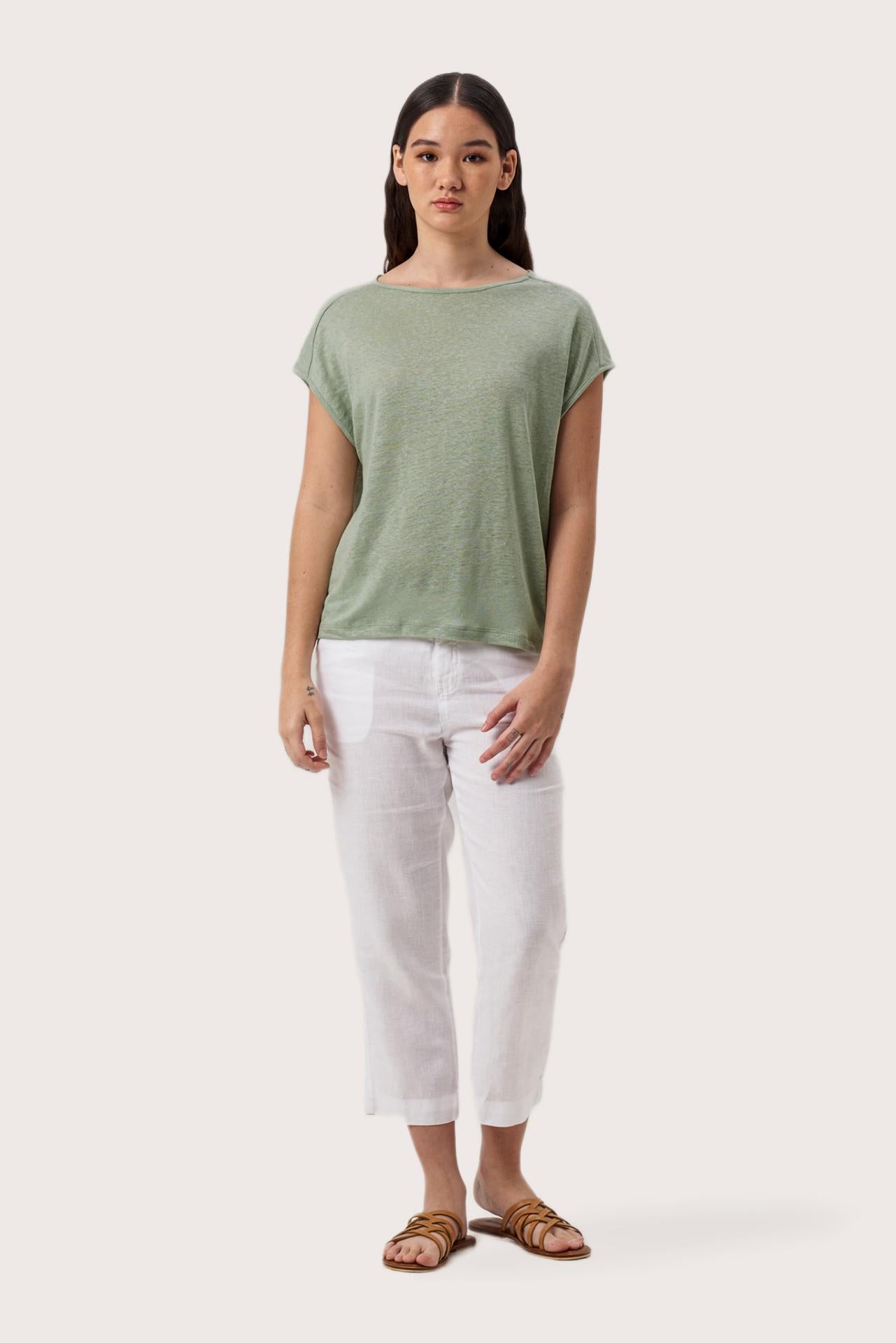 Aria Linen T-Shirt Sage
