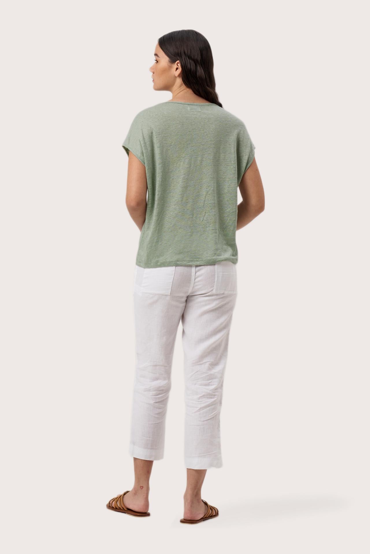 Aria Linen T-Shirt Sage