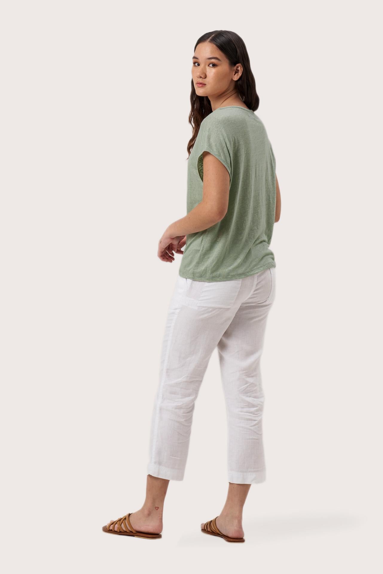 Aria Linen T-Shirt Sage