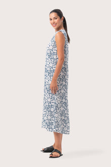 Ayona Linen Dress Tropical Fruit Cielo
