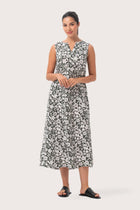 Ayona Linen Dress Tropical Fruit Grigio