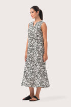 Ayona Linen Dress Tropical Fruit Grigio