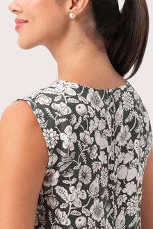 Ayona Linen Dress Tropical Fruit Grigio