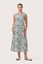 Ayona Linen Dress Tropical Fruit Sage
