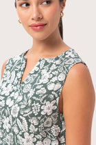 Ayona Linen Dress Tropical Fruit Sage