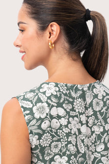 Ayona Linen Dress Tropical Fruit Sage