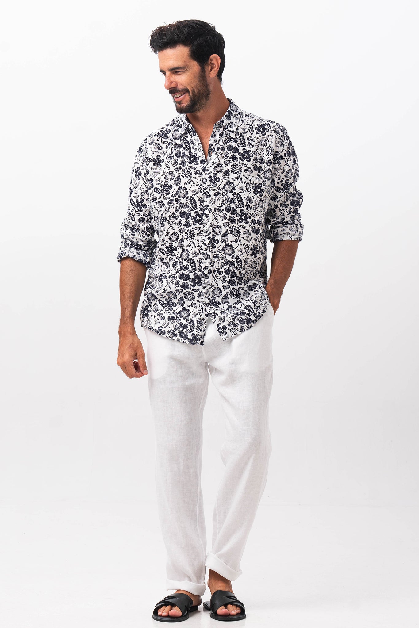 Baron Linen Shirt tropical fruit