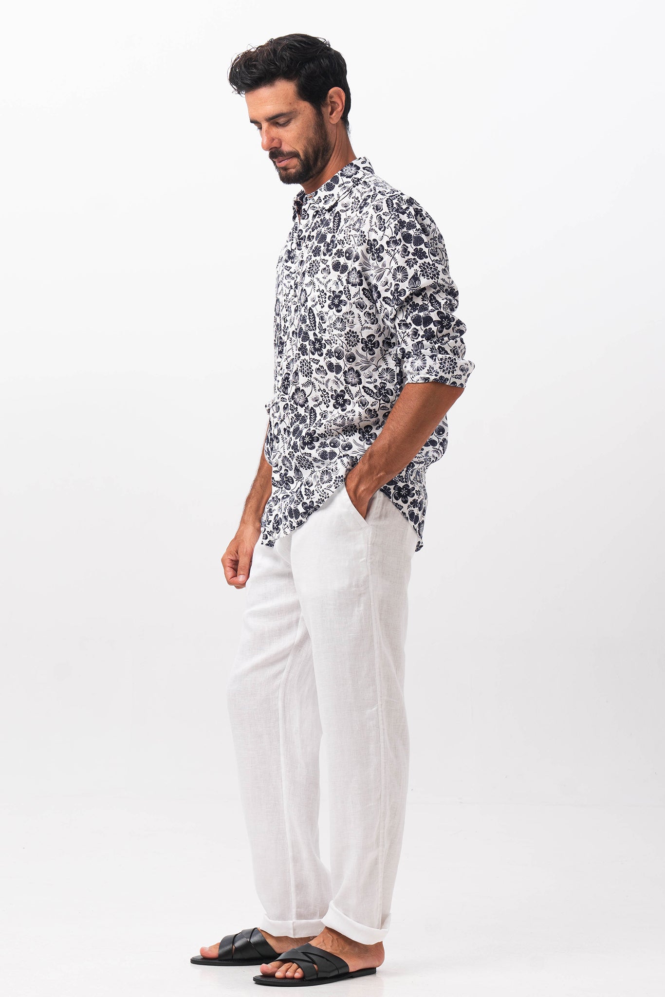 Baron Linen Shirt tropical fruit