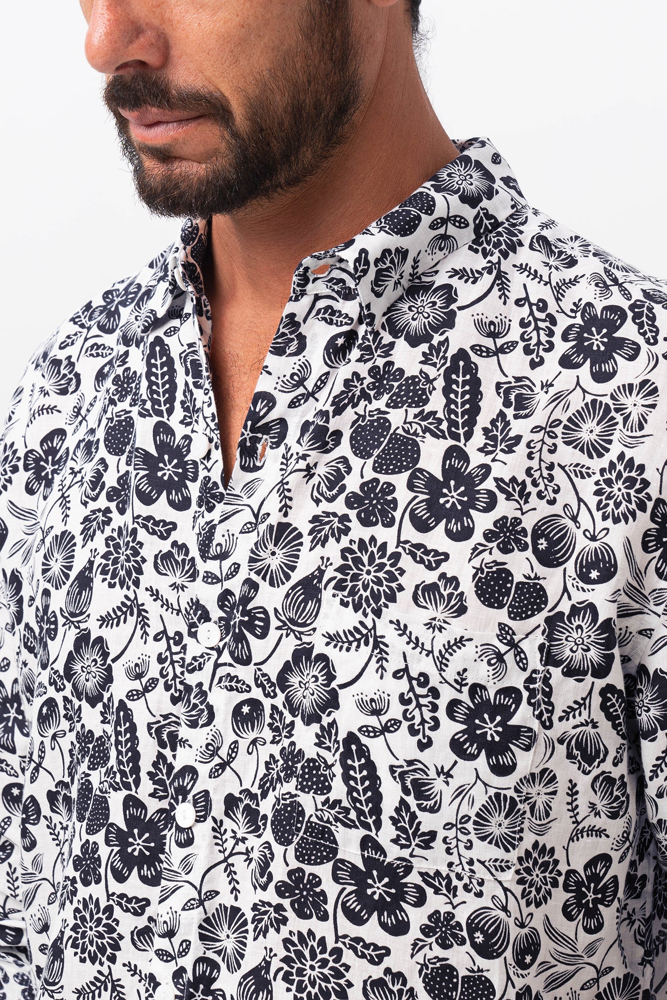 Baron Linen Shirt tropical fruit