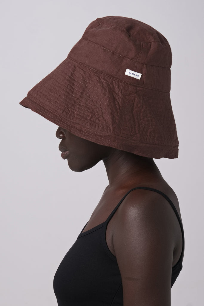 Savanna linen hat Choco