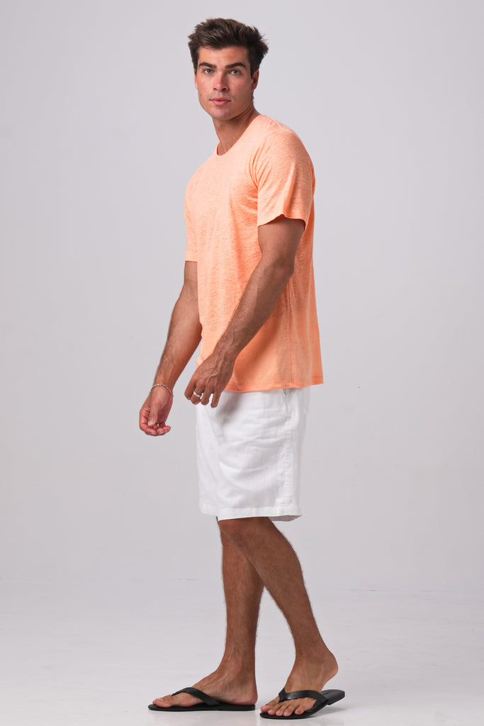 Sumatra Linen T-shirts Coral Peach