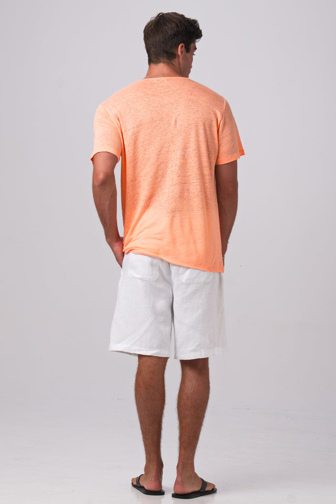 Sumatra Linen T-shirts Coral Peach
