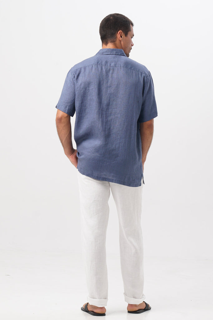 Mori Linen Shirt Light Indigo