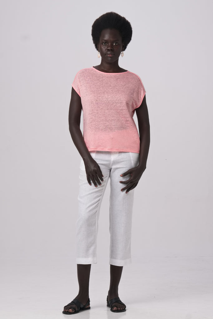 Aria Linen T-Shirt Rosa