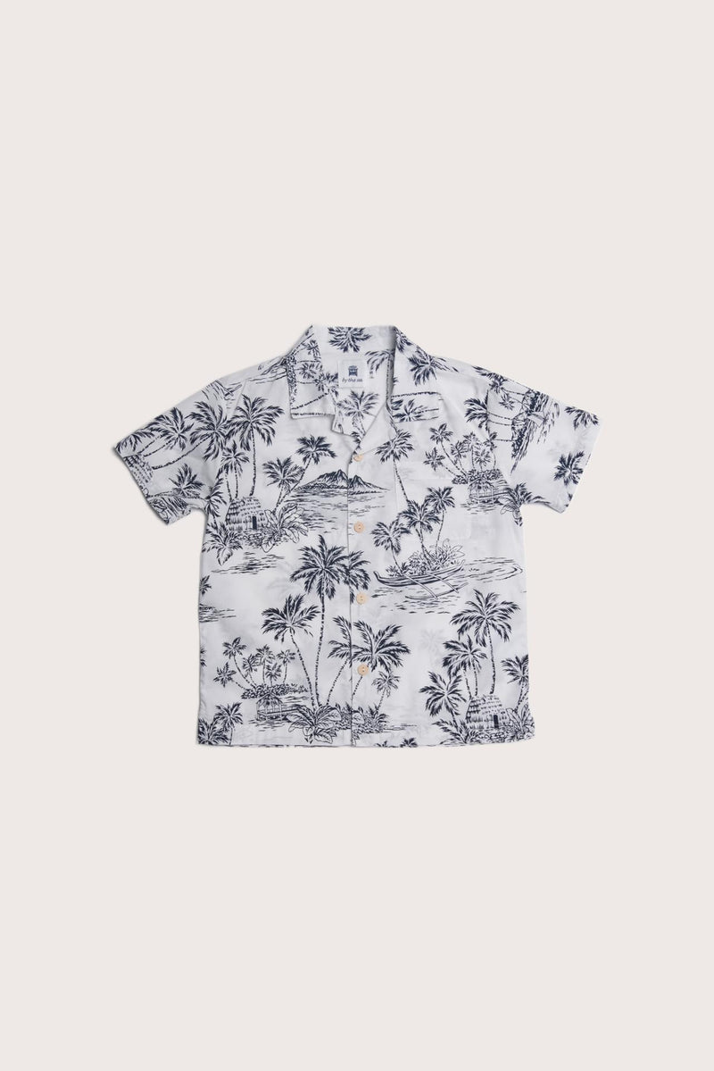 Bali Tropical Shirt Island Palm White
