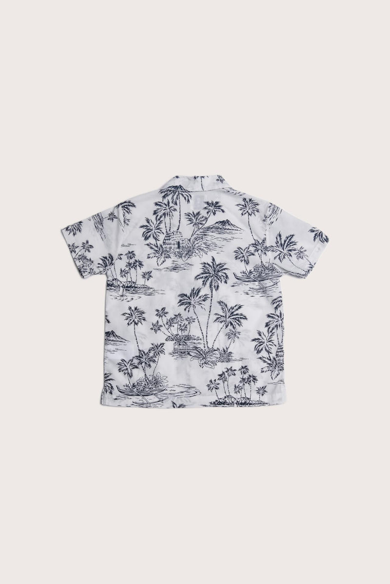 Bali Tropical Shirt Island Palm White
