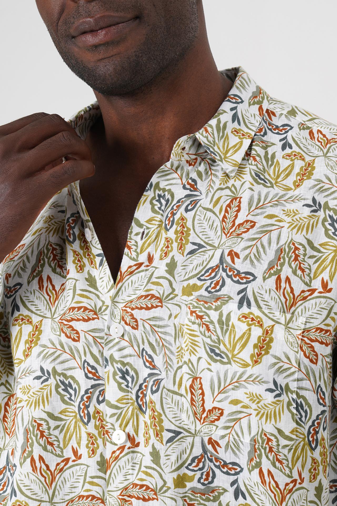 Baron Linen Shirt Autumn Forest