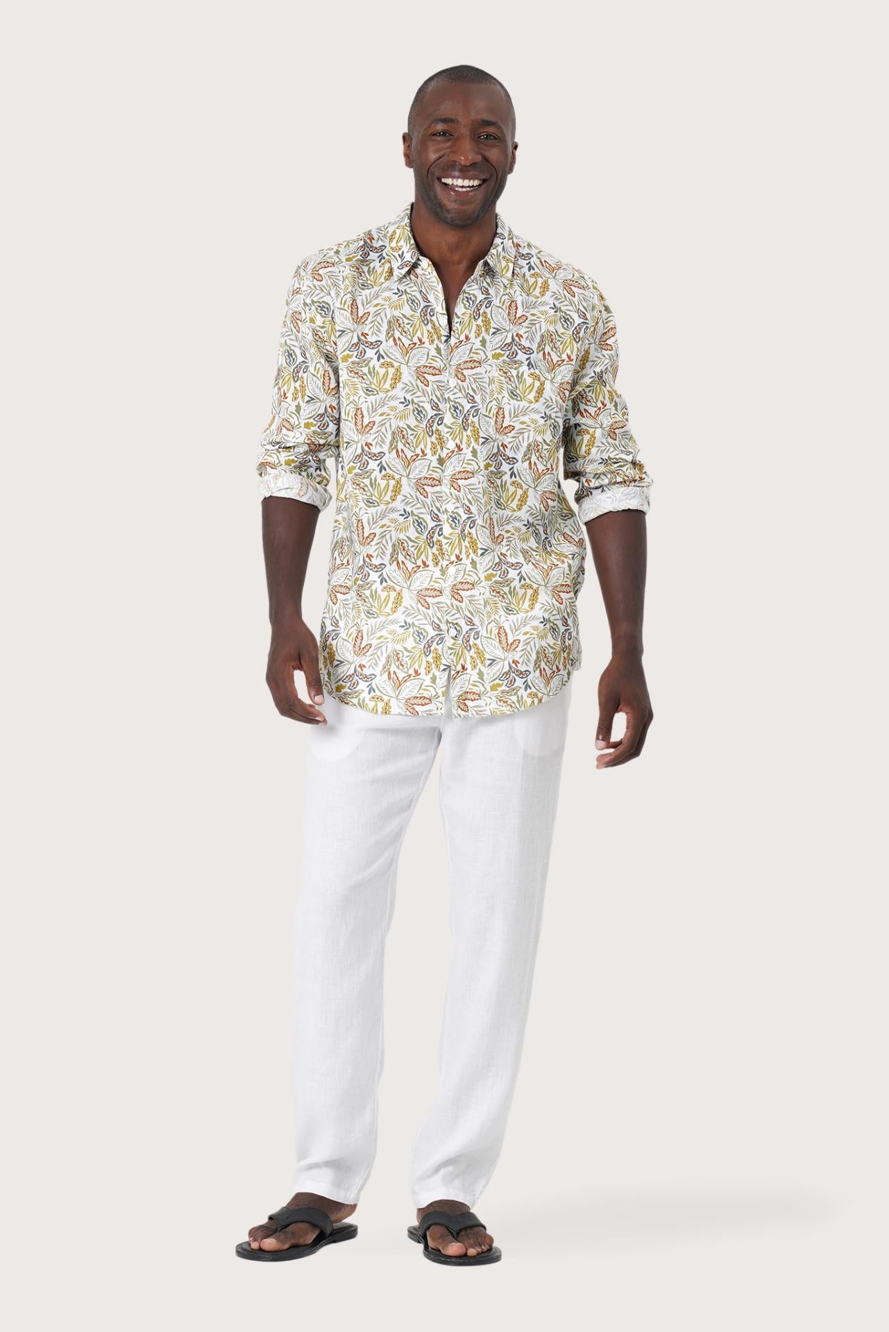 Baron Linen Shirt Autumn Forest