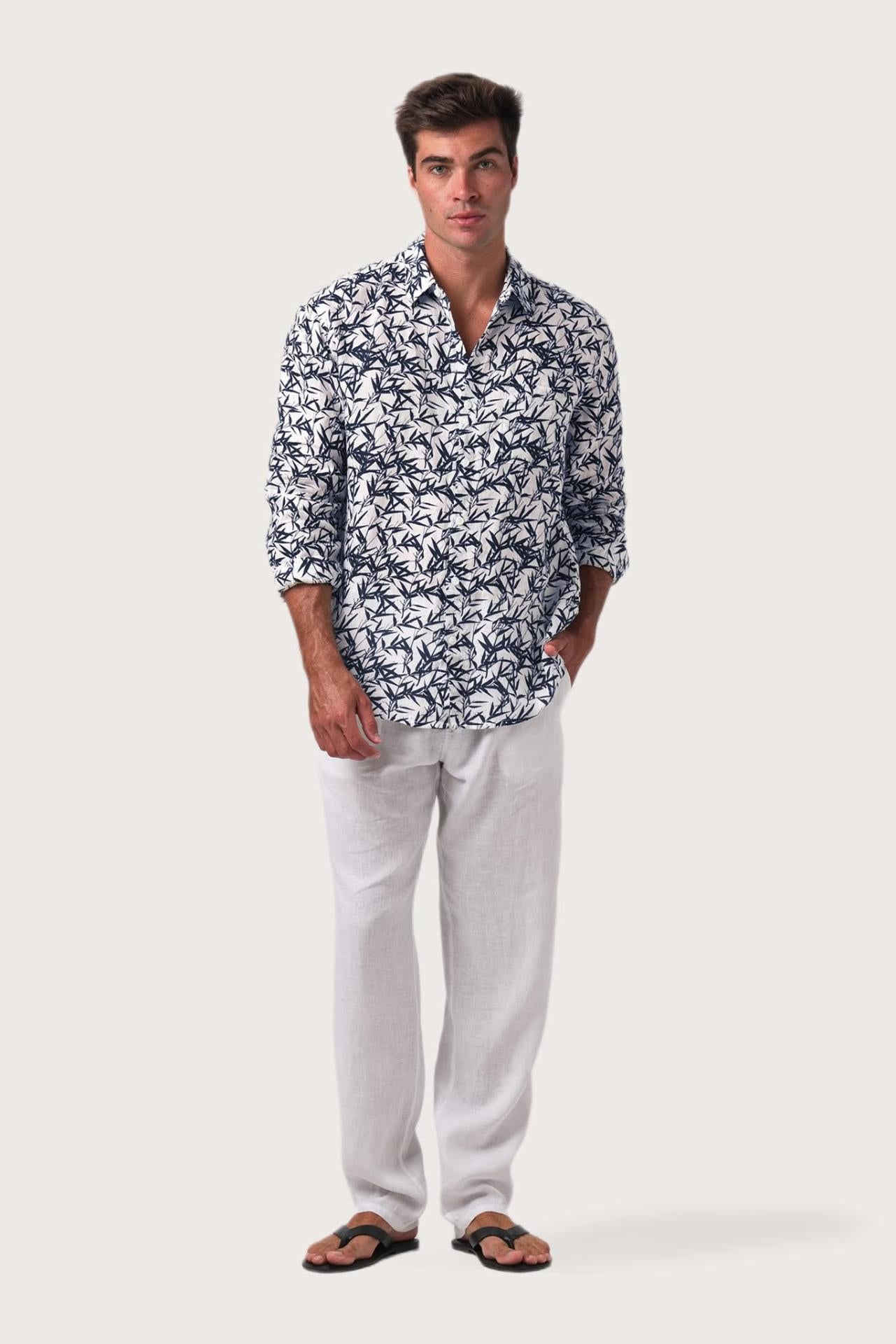 Baron Linen Shirt Bamboo White