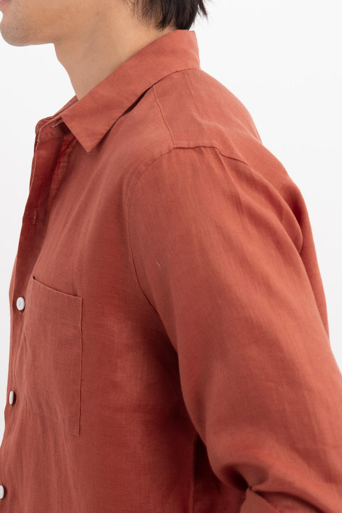 Baron Linen Shirt Brick