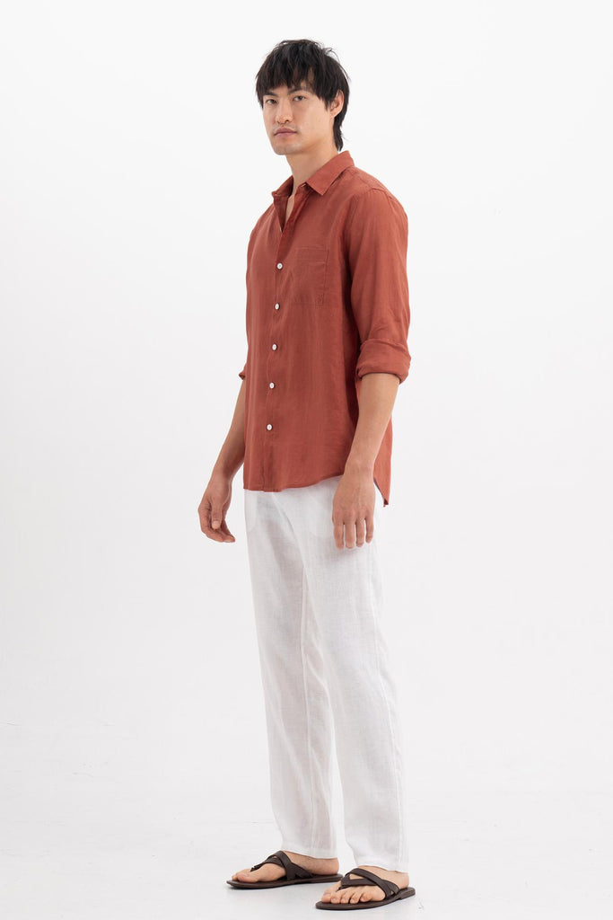 Baron Linen Shirt Brick