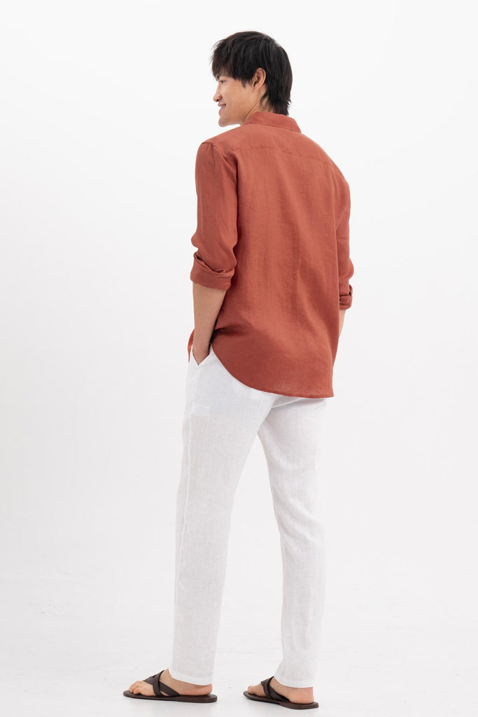 Baron Linen Shirt Brick