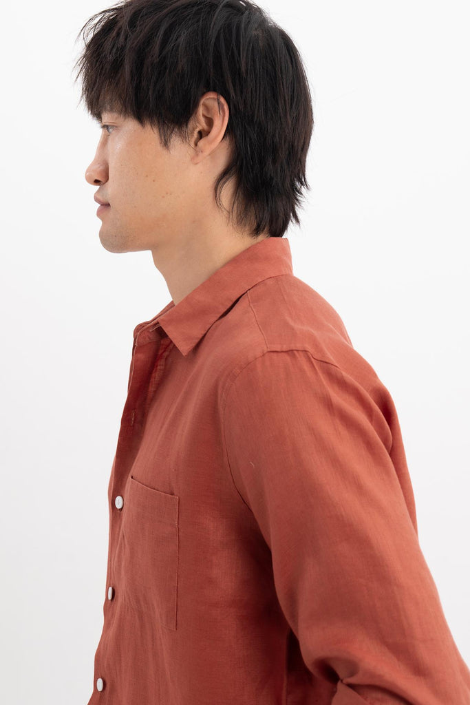 Baron Linen Shirt Brick