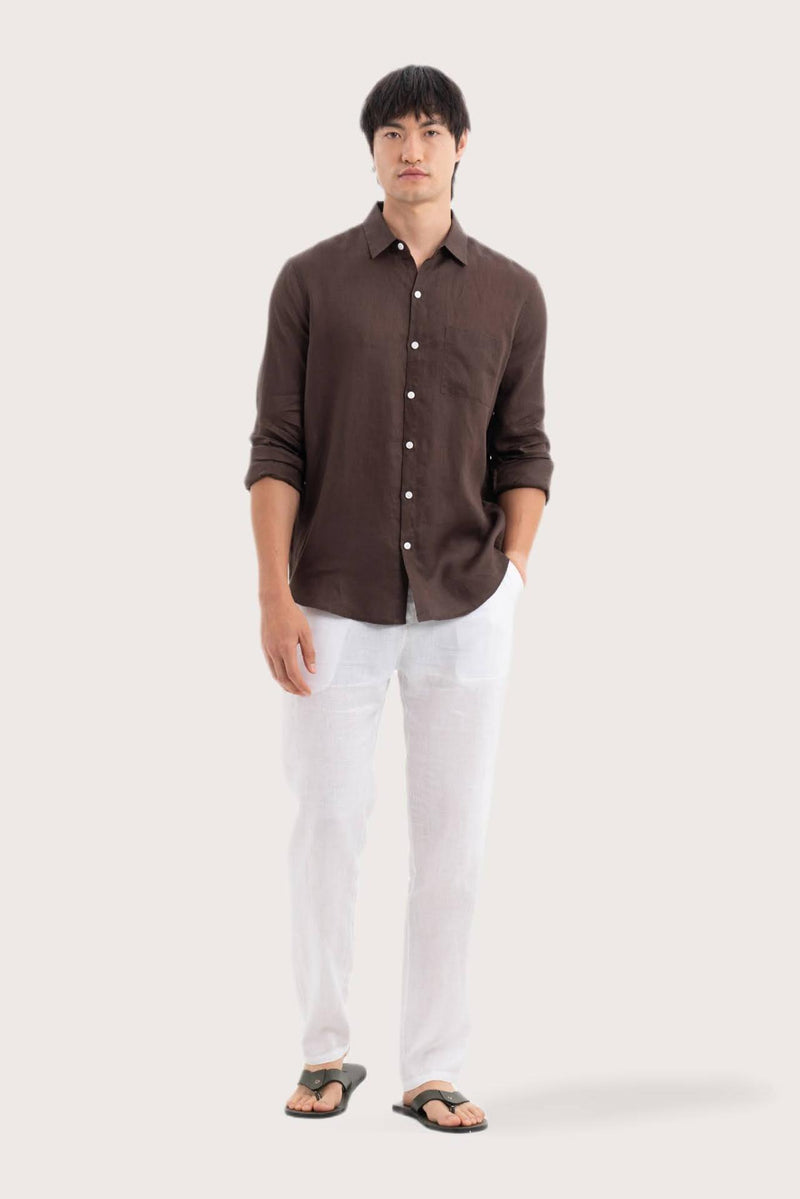 Baron Linen Shirt Brown