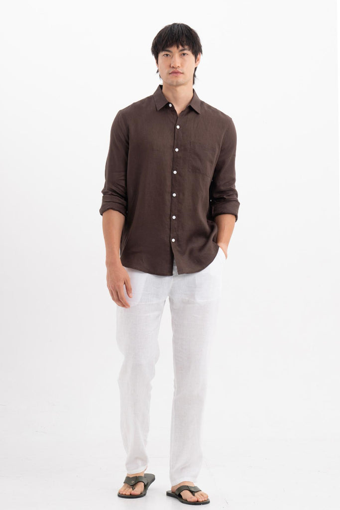 Baron Linen Shirt Brown