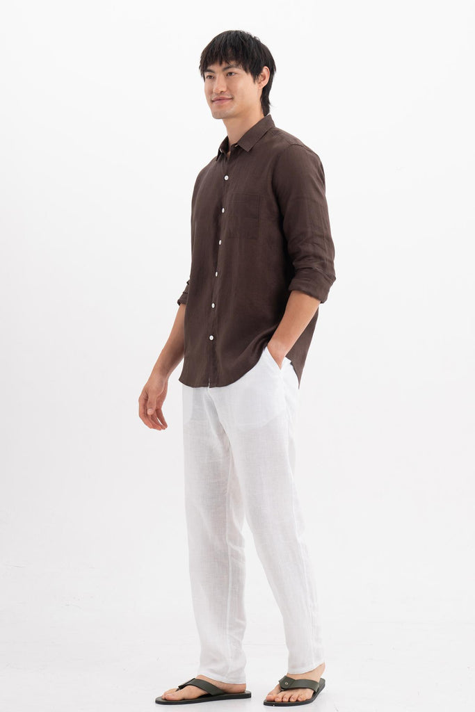 Baron Linen Shirt Brown