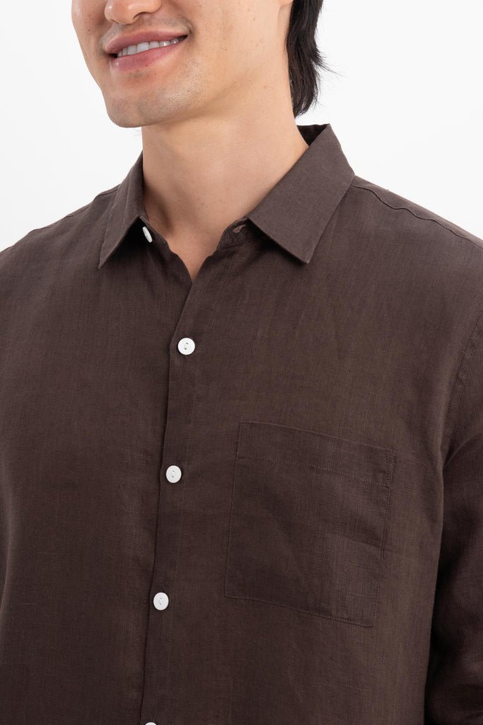 Baron Linen Shirt Brown