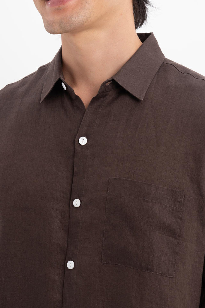 Baron Linen Shirt Brown