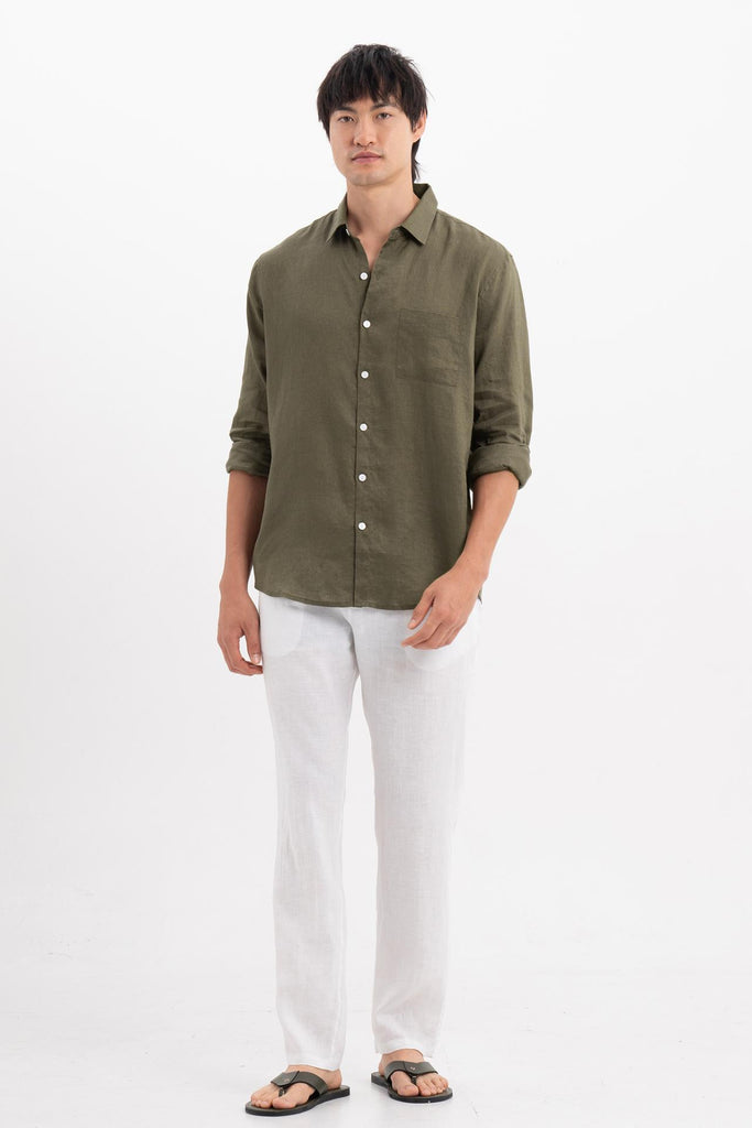 Baron Linen Shirt Green