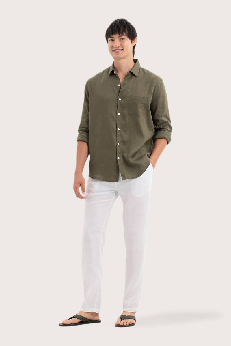 Baron Linen Shirt Green