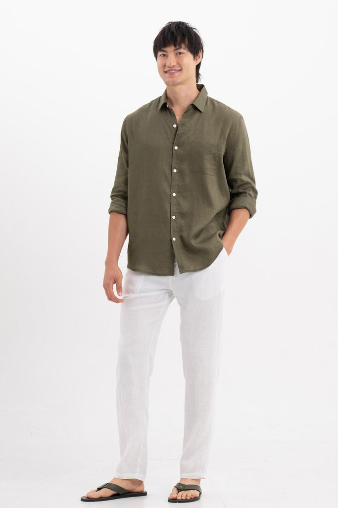 Baron Linen Shirt Green