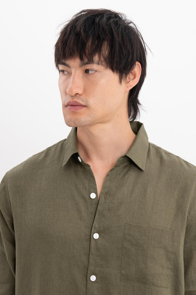 Baron Linen Shirt Green